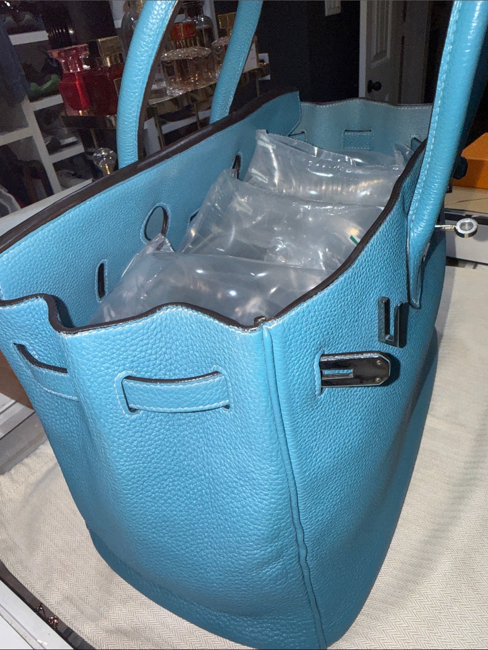 Authentic Hermes Togo Birkin 35 Blue Jean - Picture 13 of 16